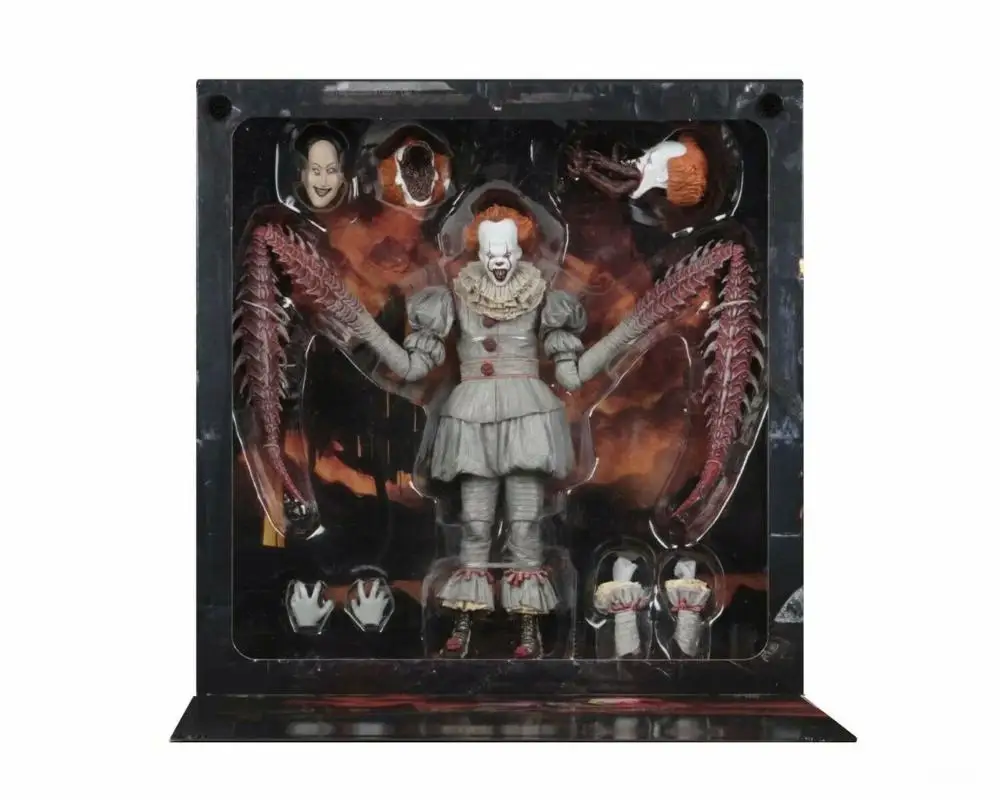 Фигурка NECA оригинальная с 4 головками Stephen King's It Ultimate Pennywise светодиодный светкой