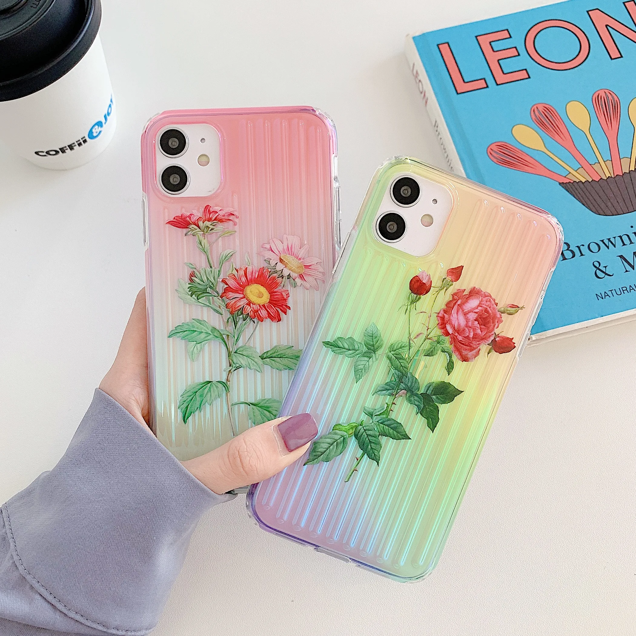 Блестящий чехол с градиентными цветами для телефона iPhone 7 8 Plus 10 11 Pro Max X XR Xs SE 2020