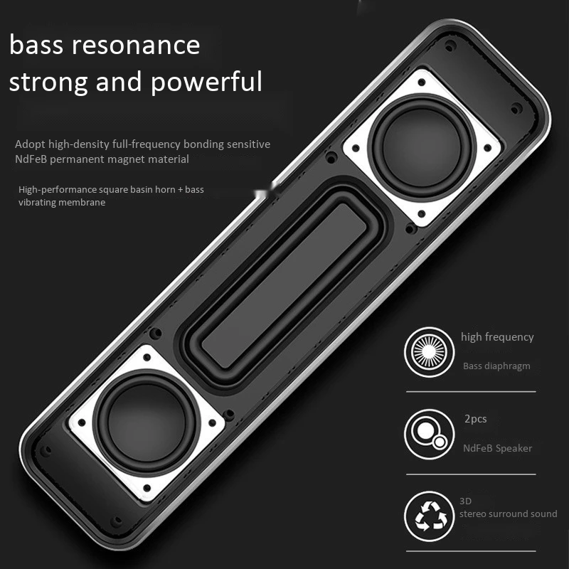 

Wireless Bluetooth Speaker 4.2 Subwoofer Portable Plug TF Card Mini Computer Outdoor Bluetooth Speaker