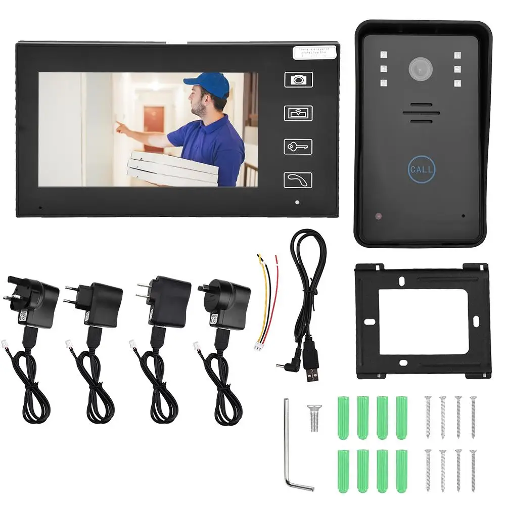 7 дюймов TFT 2 4G беспроводной Визуальный дверной звонок видеодомофон для домашней