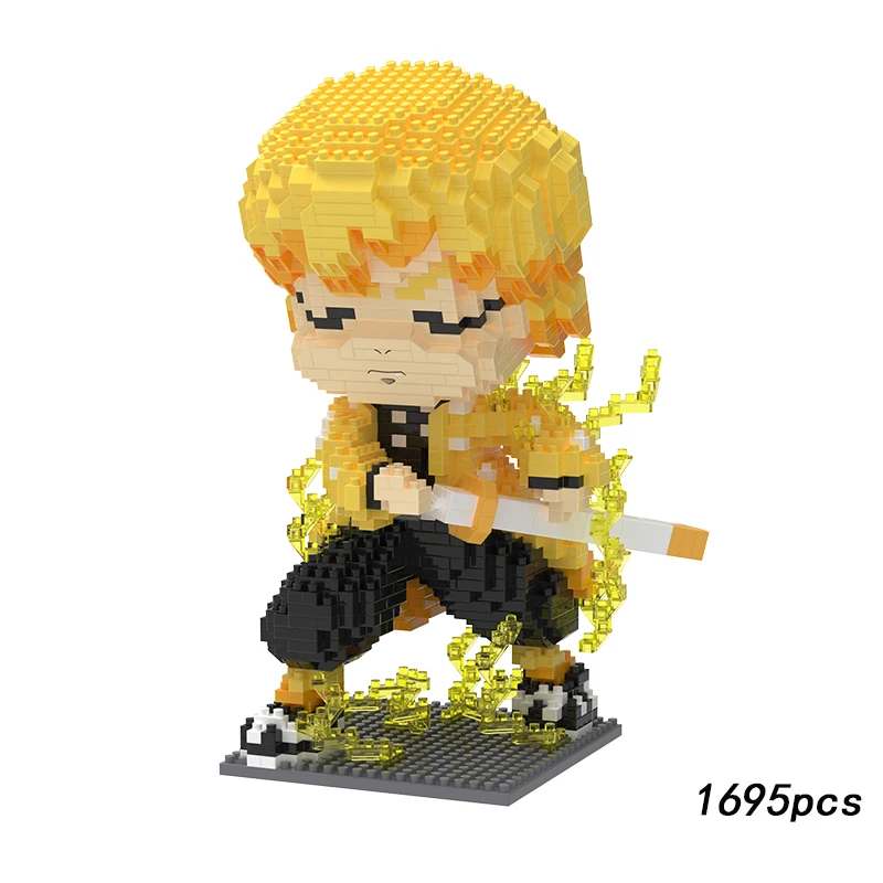 

Japan MOC Kamado fun Tanjirou Micro Anime Demon Slayer Building Blocks anime action Kawaii Figures Diamond Mini Bricks Toys
