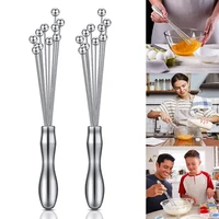 2 pieces stainless steel ball whisk egg beater manual mixer whisk for sauces cream cooking blender