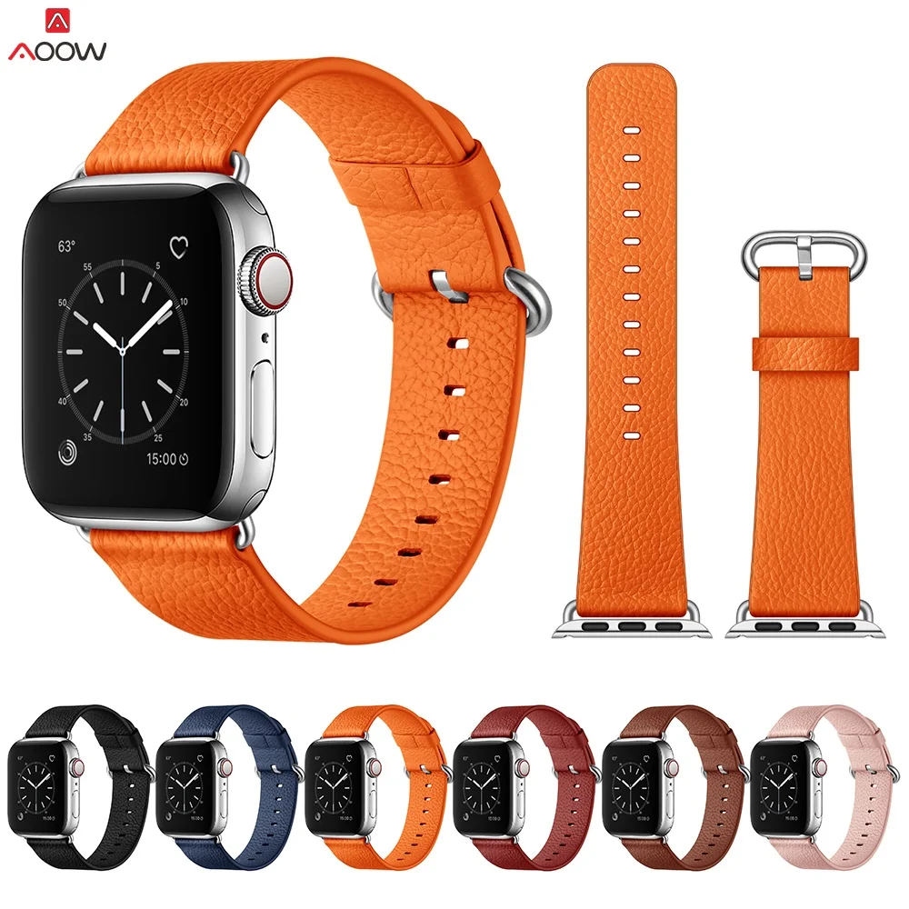 Ремешок из натуральной кожи для Apple Watch 5 Band Series 3/2/1 спортивный кожаный браслет 42 мм