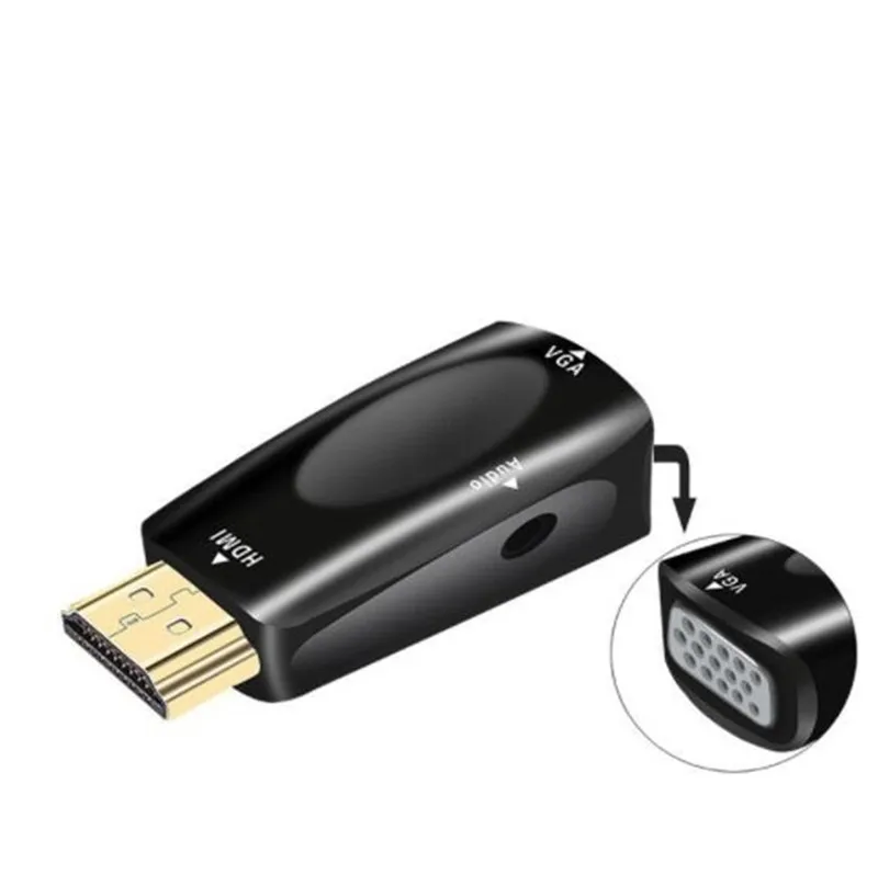 50 шт. HDMI-VGA адаптер HDMI VGA Male-Famale цифровой аналоговый аудио конвертер кабель 1080P для