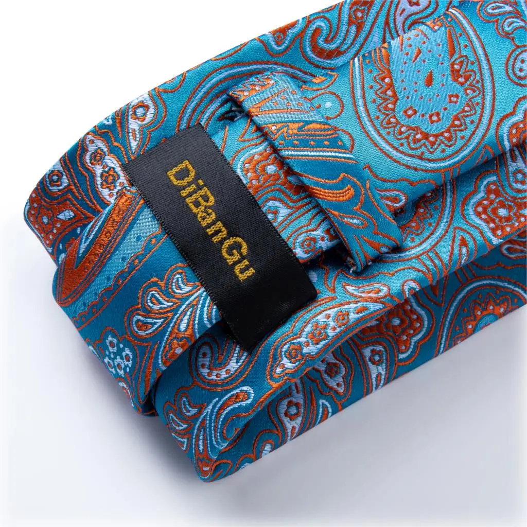 Мужской галстук золотой синий Пейсли Высококачественный Свадебный для мужчин