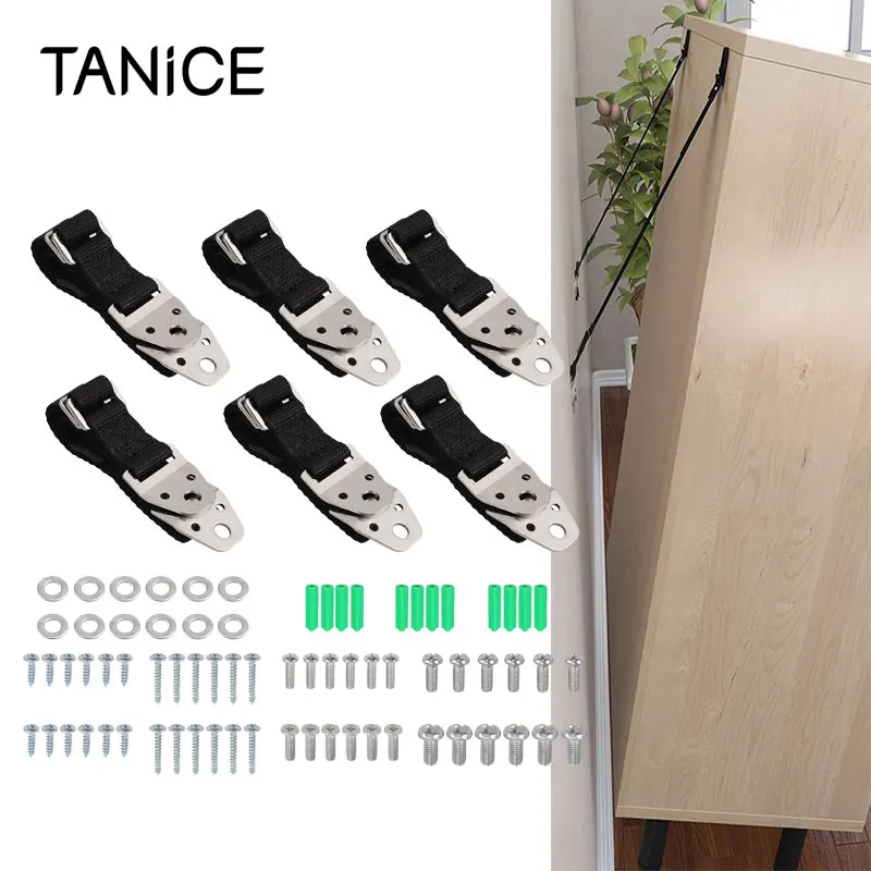 TANiCE 6 шт. высококачественные мебельные ремни с анти наконечником для телевизора
