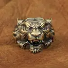 LINSION высокодетализированное латунное кольцо с тигром мужское байкерское кольцо в стиле рок панк BR130 американский размер 7  15