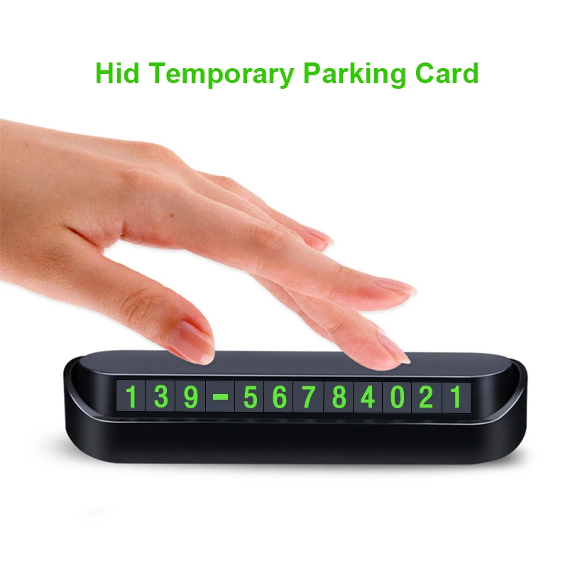 

Luminous Car Temporary Parking Stop Card Sticker Auto Phone Number Card Slot Plate Hideable Car Stand Holder Mount Accessories