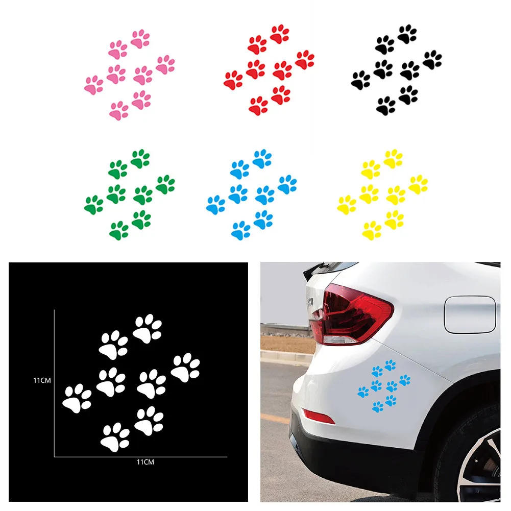 

8pcs Car Dog Stickers Cat Paw Prints Cute Paw Prints Decoration Car Stickers Dog Paw Pvc Footprint Decal Car Styling Car Sticker