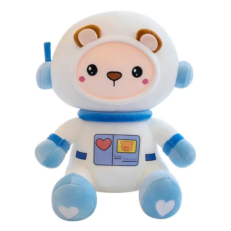 

New Spaceship Astronaut Bear Plush Toys Stuffed Animal Space Pilot Flying Ship Soft Doll Creative Gift Toy for Children Kids Boy