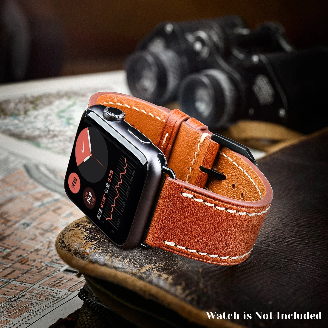 Ремешок кожаный для Apple Watch 45 мм 41 44 40 42 38 Series 7 6 SE 5 4 3 | Наручные часы