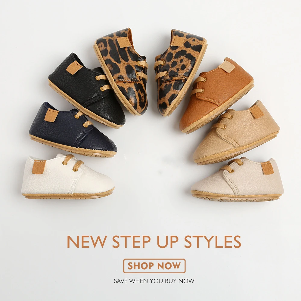 

New Baby Shoes Retro Leather Boy Girl Shoes Multicolor Toddler Rubber Sole Anti-slip First Walkers Infant Newborn Moccasins