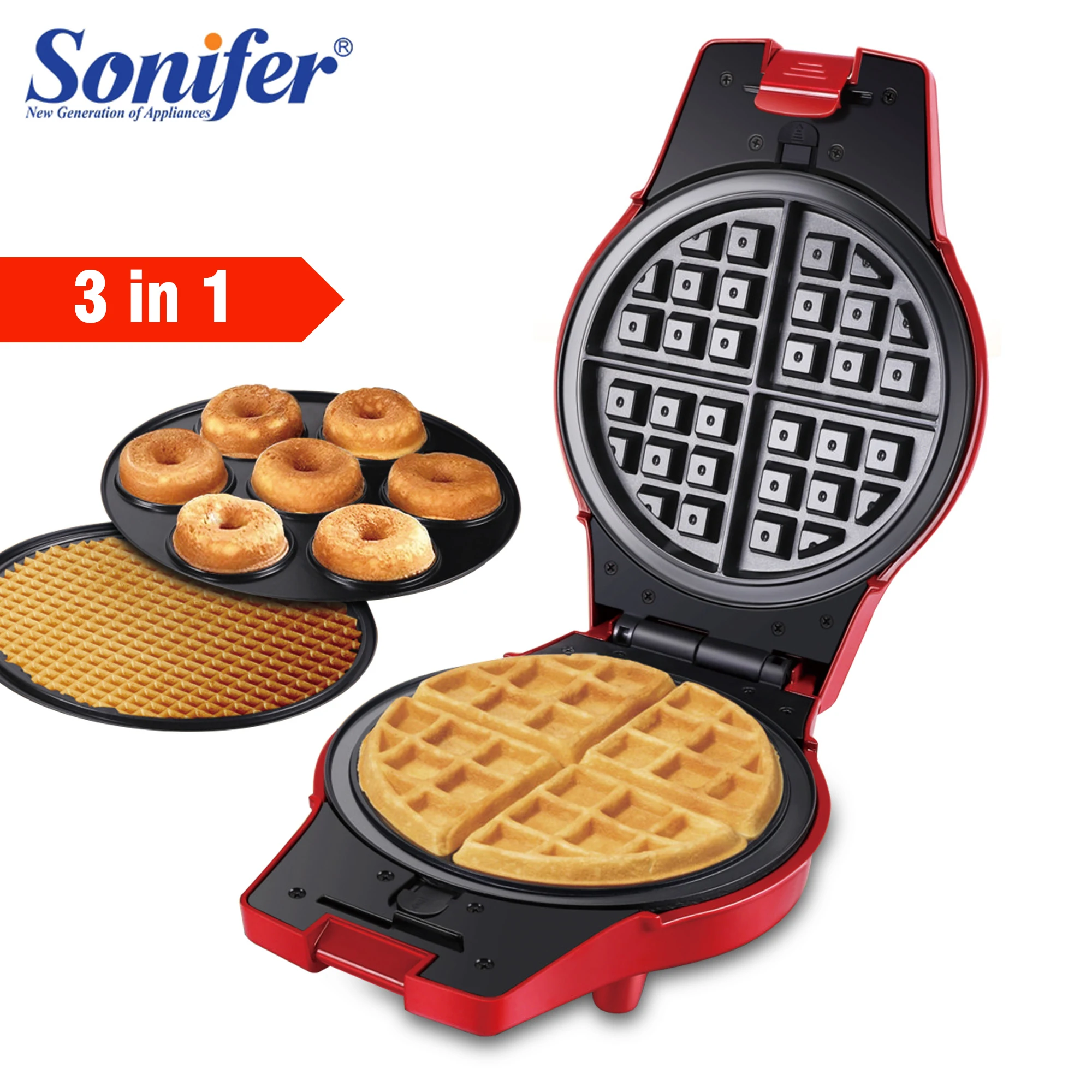 3 In 1 Waffle Maker panini stampa macchina per gelato elettrodomestici da cucina macchina per pane torta colazione Waffle Pot Sonifer