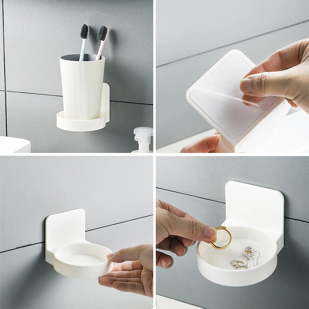 

Bathroom Toothbrush Holder Frosted Glass Single Cup Tumbler Holders Bath Cups Simple Wall Mount Toilet Accessories