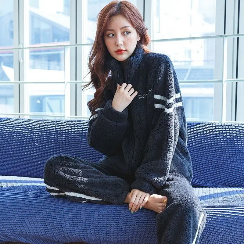 

Женский костюм для бега из двух предметов, утепленная спортивная куртка из плюша ягненка и бархата, повседневные брюки в полоску, Осень-зима