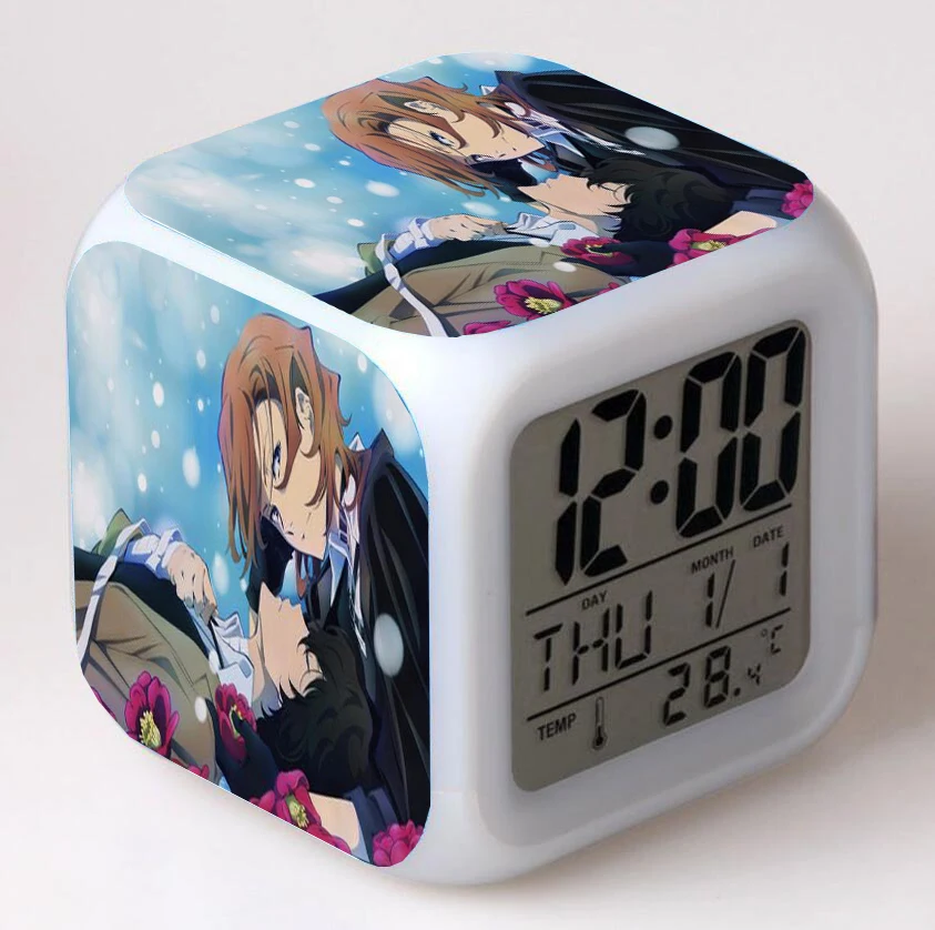 

Anime Stray Dogs Cartoon LED 7 Color Flash Digital Alarm Clocks Night Light Bedroom Desk Clock Alarm-Clock despertador