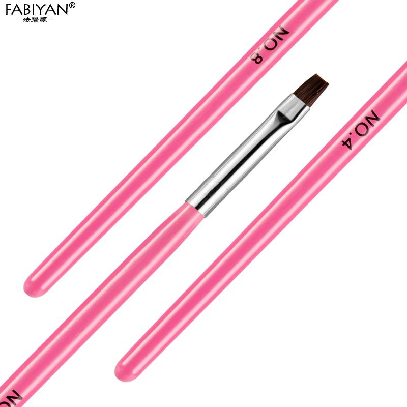 3 шт./компл. плоская кисть для рисования ногтей Ручка очистки резьбы УФ Гель-лак