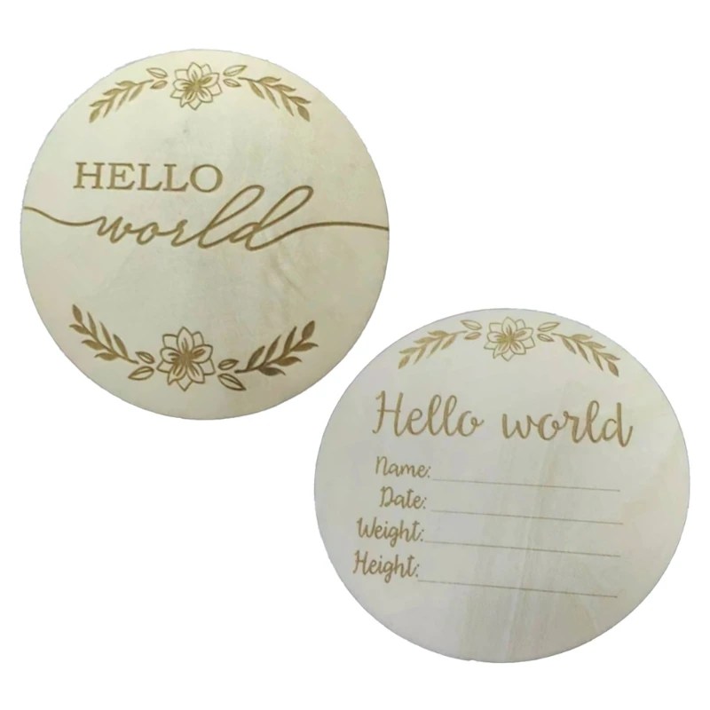 

Baby Wooden Card Newborn Monthly Growth Recording Cards Handmade Infants Photography Birth Commemorative Cards