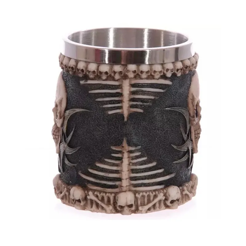 3D ретро смолы из нержавеющей стали Дракон-Викинг Череп Пиво кофе чашка