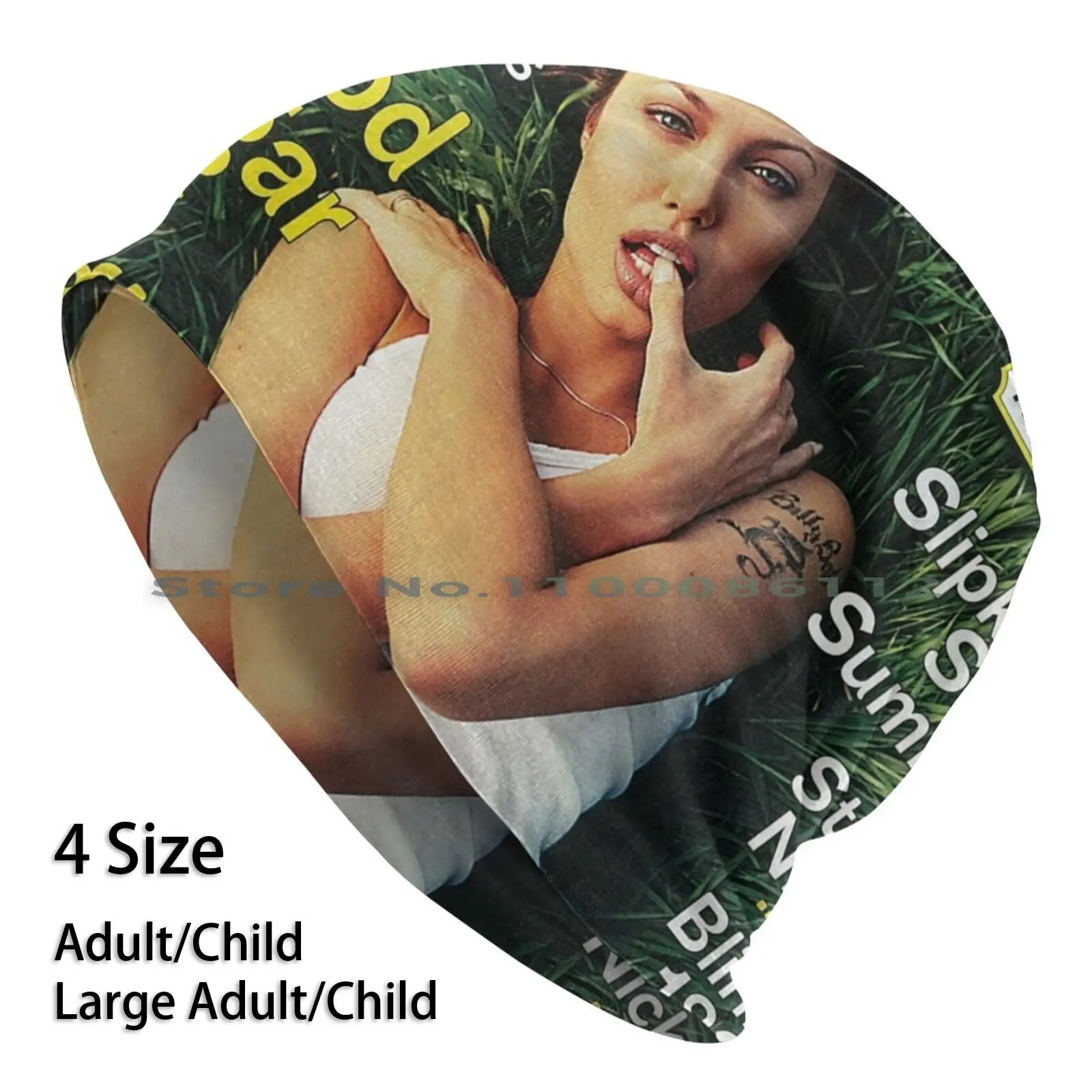 

Вязаная Шапка-бини Angelina, Давид Джоли, магазин Lachapelle, 90s, винтажная, 2000s, Y2k, Brangelina, фотограф, вязаная шапка без козырька