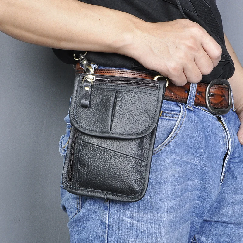 Модная поясная сумка из натуральной кожи на крючке через плечо 6 дюймов летний