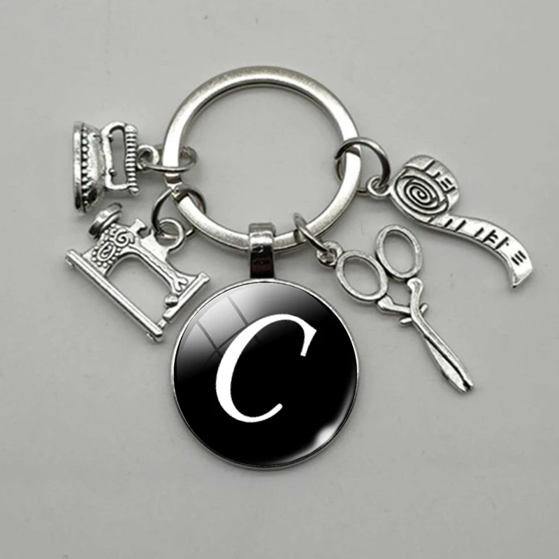 Металлическая швейная машинка ножницы линейка портновский брелок машина