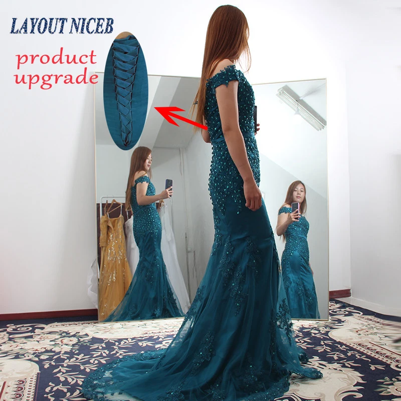 WY06 кружевные вечерние платья с открытыми плечами и юбкой годе украшенные бисером