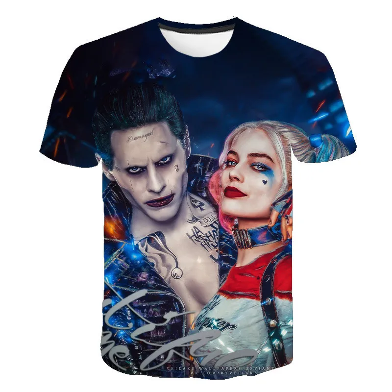 Футболка отряд самоубийц мужская и женская футболка Harley Quinn The Joker Мужская 3D