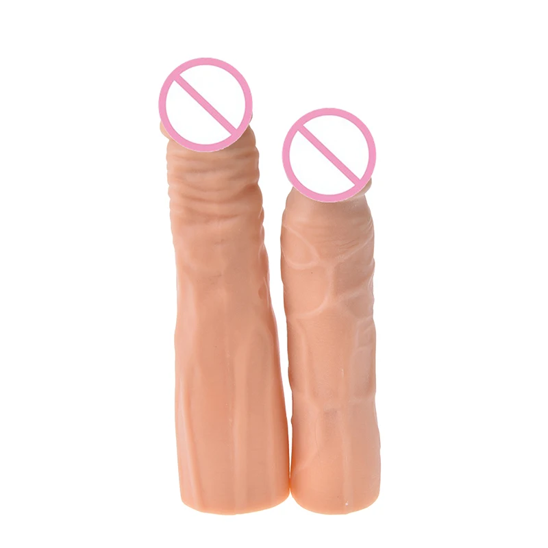 Супер мягкий реалистичный большой Мужской пенис для мужчин расширитель рукава