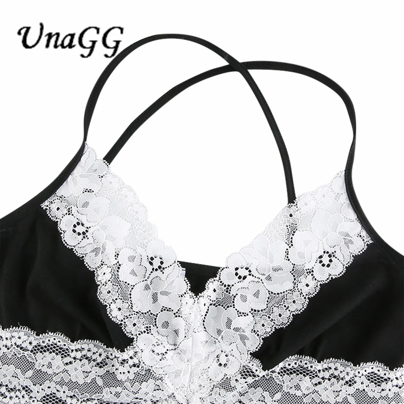 

UnaGG Lace Hem Y2k Top Women Sexy Spaghetti Strap Camis Summer Backless E Girl Camisole 90s Y2k Aesthetic Tank Tops Streetwear W