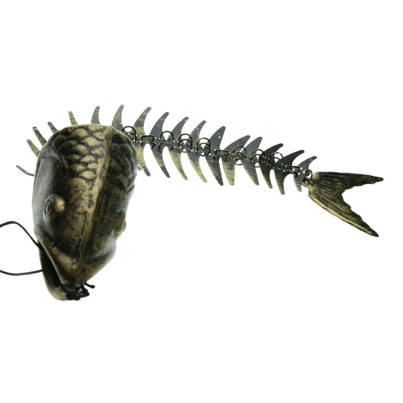 20 дюймов Твердые чугунные рыбья кость большой креативный колокольчик на удачу