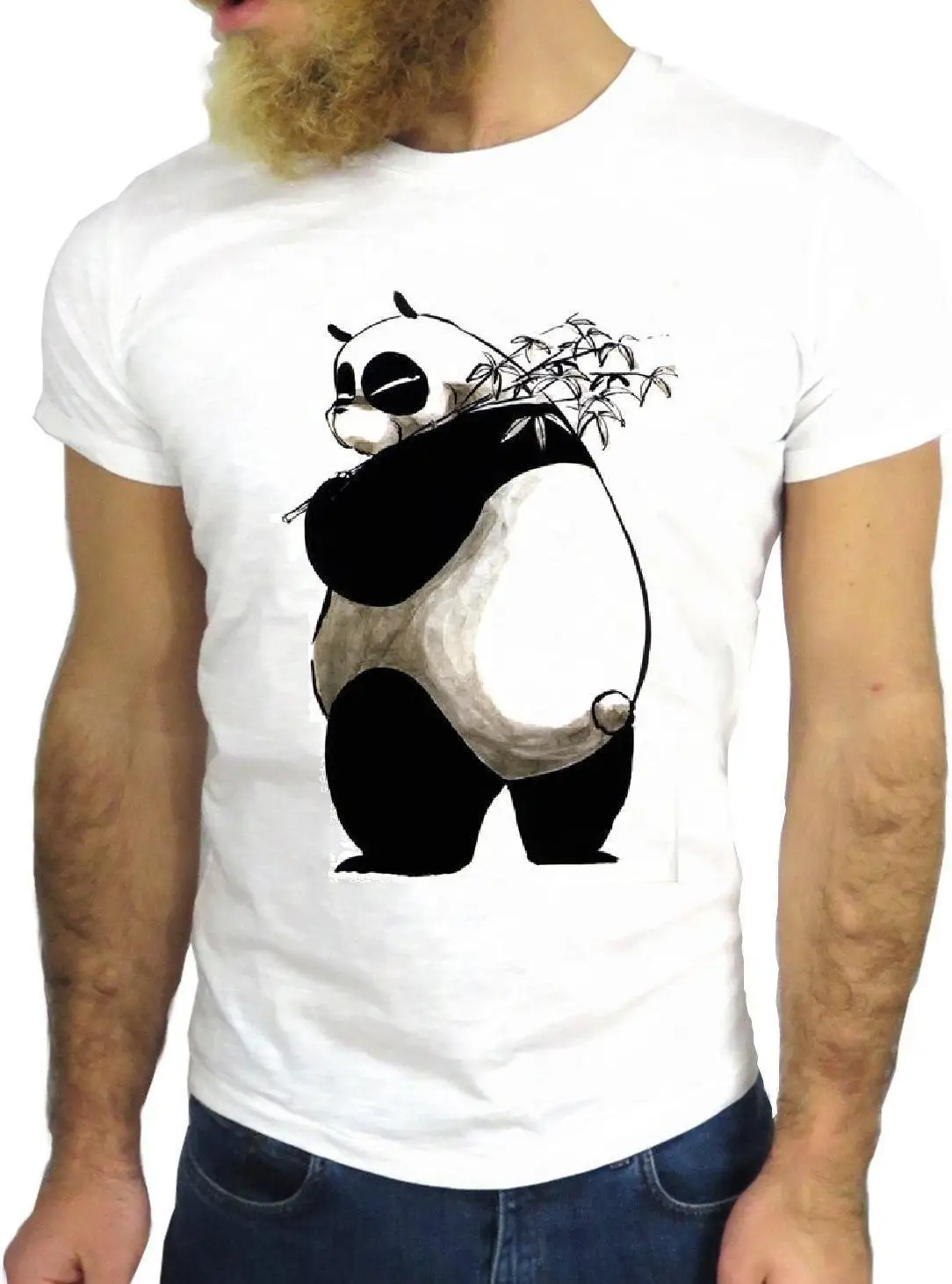 Новинка 2019 повседневные мужские футболки с коротким рукавом Hz0043 забавная панда