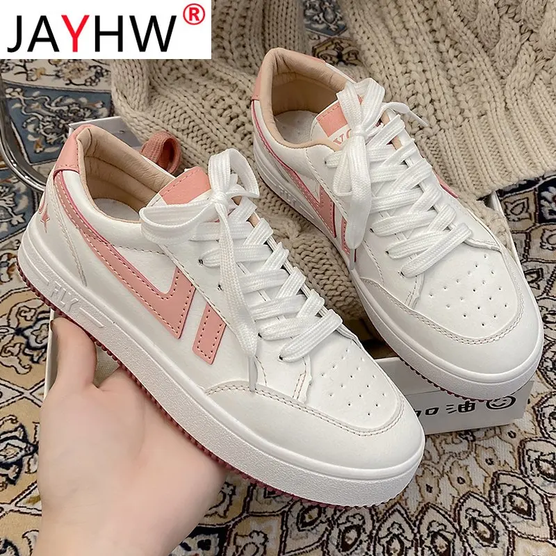 

JAYHW Women'S Sports Shoes Sneakers Flats Fashion Casual Platform Vulcanize Shoes Woman Kawaii Harajuku Female Tennis