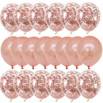 

20Pcs Rose Gold Latex Balloon Confetti Set Wedding Engagement Birthday Party Baby Shower Round Balloons Decoration Supplies