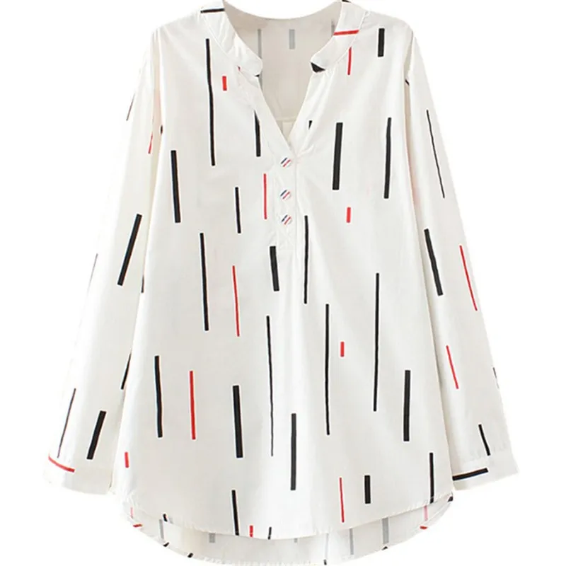 Женская шифоновая рубашка в полоску белая блузка с длинным рукавом для работы и
