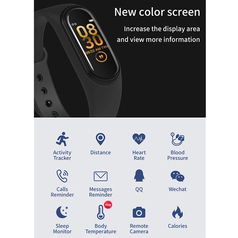 Новинка M4pro водонепроницаемый смарт-браслет для измерения температуры тела