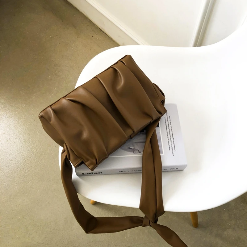 WOONAM женская модная сумка из натуральной мягкой телячьей кожи плиссированная