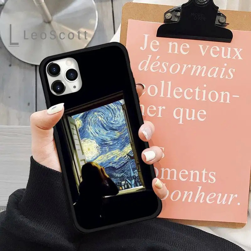 

Paintings Starry Night Van Gogh Phone Case for iPhone 11 12 mini pro XS MAX 8 7 6 6S Plus X 5S SE 2020 XR
