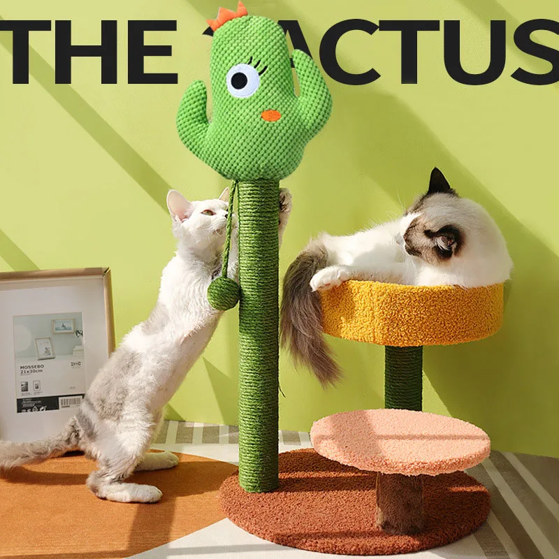 

Cactus cat climbing frame sisal wear-resistant cat scratcher integrated cat tree jumping platform cat scratching cat toy