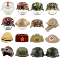moc ww2 military us soldier helmet building blocks army germany medical figures parts weapon british soviet accessories bricks
