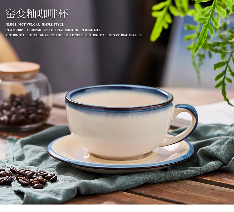 

Creative Handmade Cup Nordic High Quality Japanese Vintage Ceramics Saucer Set Eco Friendly Cup Tazas Kitchen Drinkware DB60BD