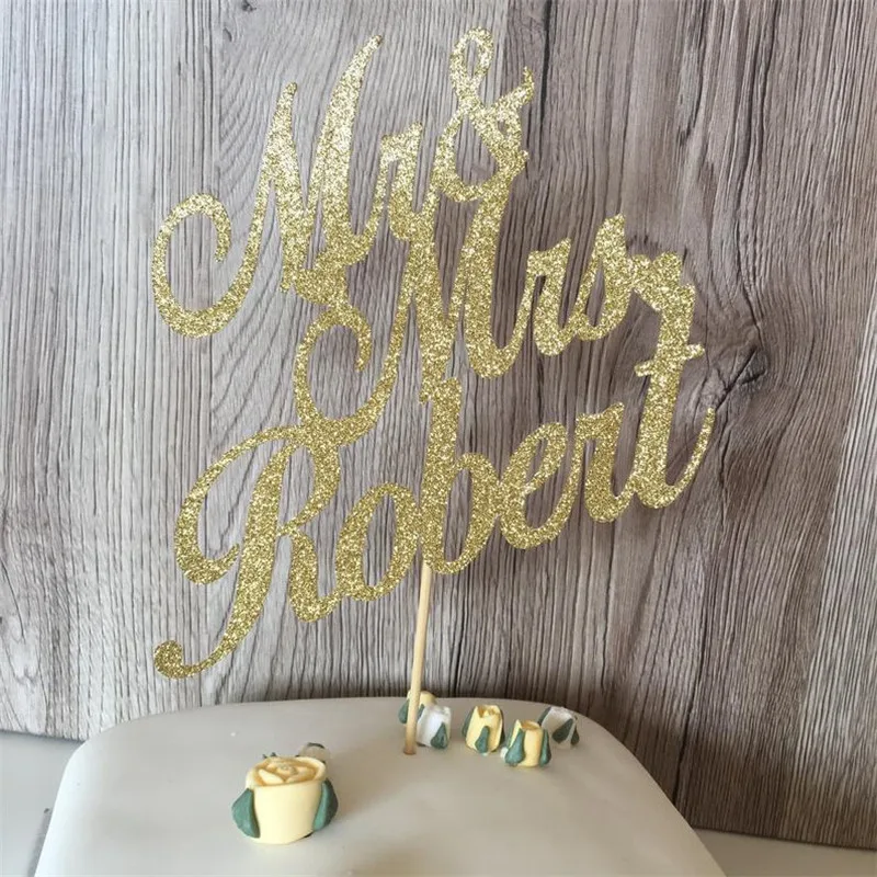 Индивидуальный персонализированный Топпер для торта Mr и Mrs. Персонализированный