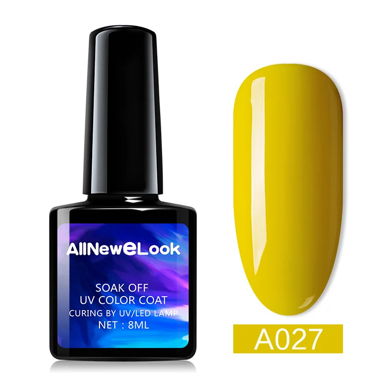 027 Allnewelook летний Гель-лак для ногтей желтый Полупостоянный цветной стойкий 8 мл замачиваемый УФ-Гель-лак УФ светодиодный грунтовка для ногтей - Цвет: 027