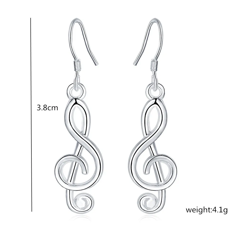 Женские асимметричные серьги с музыкальными нотами длинные Винтажные подвески