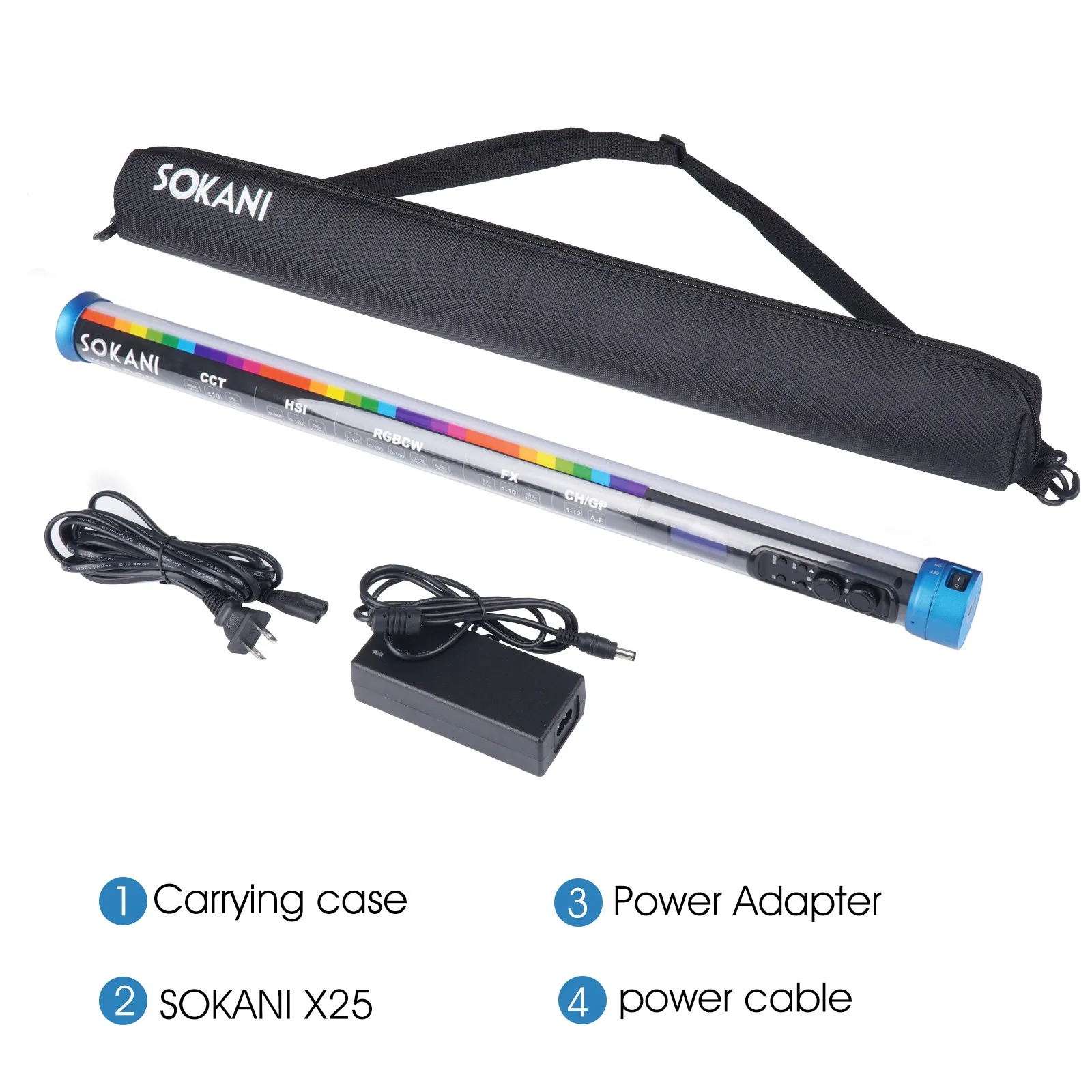 Трубчатый светильник SOKANI X25 RGB ручной цветная лампа светодиодный для видео
