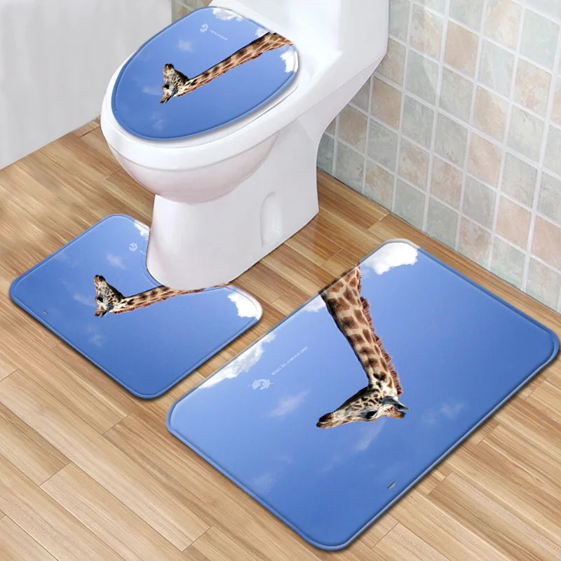 Набор Противоскользящих ковриков для ванной и туалета впитывающие напольные