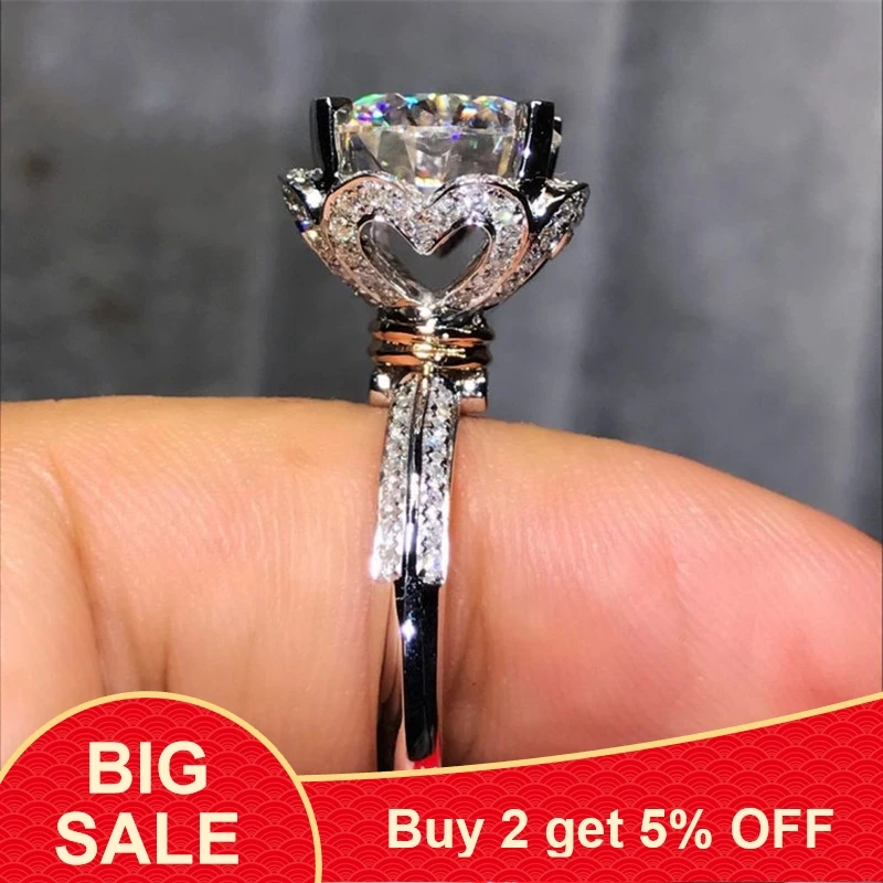 Женское/мужское кольцо из серебра 100% пробы с фианитом|Кольца| |