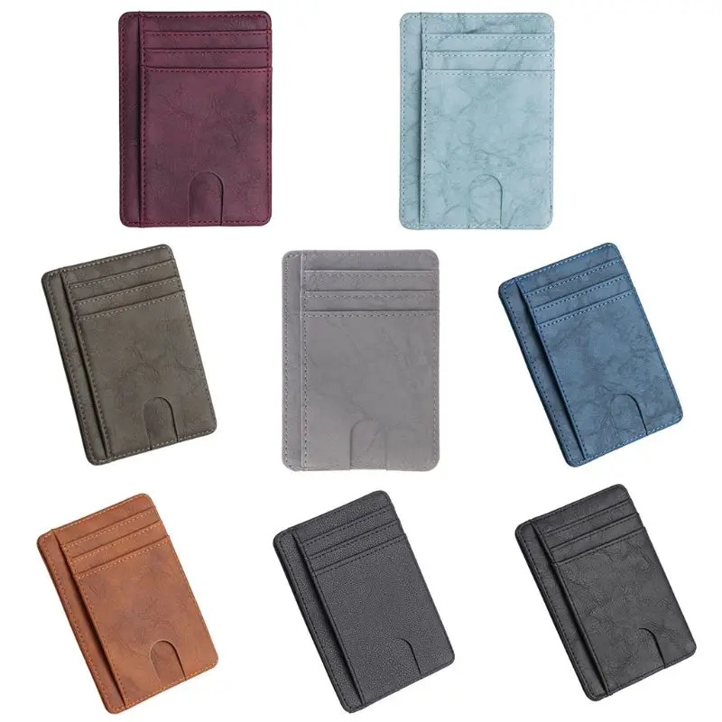 Лидер продаж тонкий кожаный кошелек с рчид блокировкой держатель для кредитных