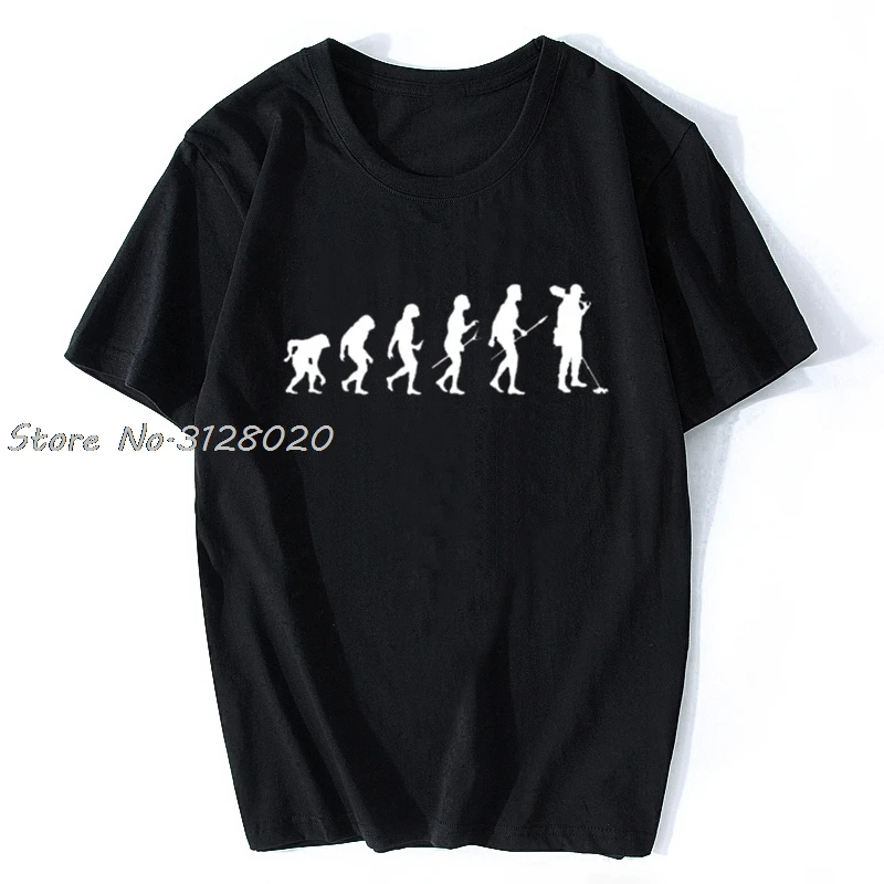 

I'd Rather Be METAL DETECT Detector Funny T-Shirts Men Casual Fashion Short Sleeve Men's Evolution Detecting T Shirt