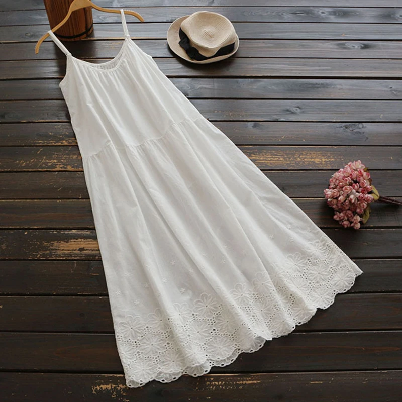 Летнее милое платье в стиле девушки Мори женское повседневное однотонное с